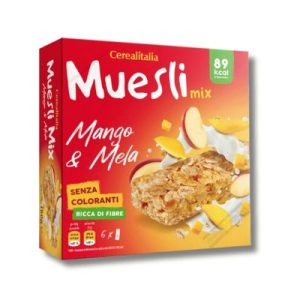 cerealitalia muesli mix mango and mela bar 6 x 25g