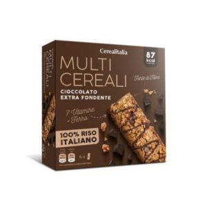 cerealitalia multicereal bar chocolate fondente 100% italian rice 126 g