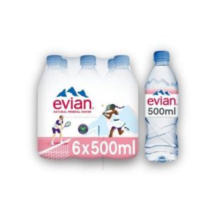 evian mineral water case 6x500ml bottles